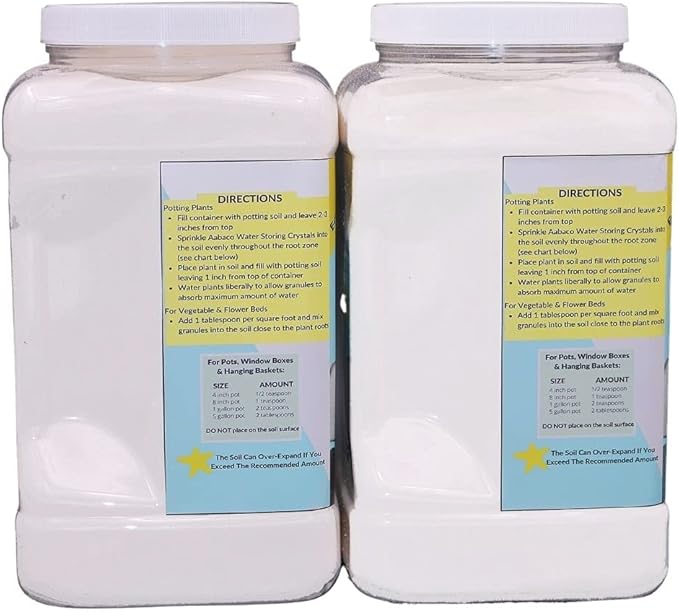 AABACO Water Storing Crystals - for Indoor & Outdoor Plants - Mix Crystals with Soil to Reduce The Amount of Watering Needed - Protect Against Heat - Watch Your Garden & Plant Grow (10LB)