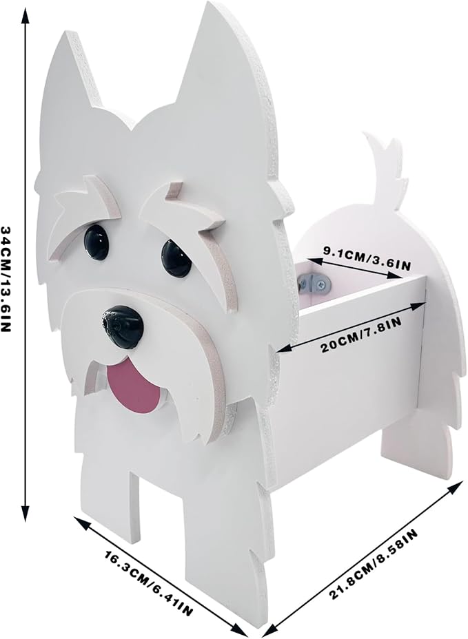 Light Of The City Animal Planter Plant Pot for Indoor and Outdoor Plants, Shaped Flower Pots, Storage Container, Colorful Pet Planter Office and Home Decor Gifts (Westie)