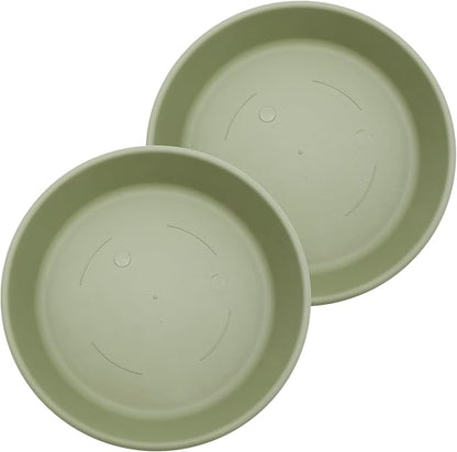 The HC Companies 21 Inch Classic Round Plant Saucer, Lightweight UV-Resistant Plastic Outdoor & Indoor Flower Pot Tray, 2-Pack Plant Pot Trays for Garden & Home Decor, Seafoam