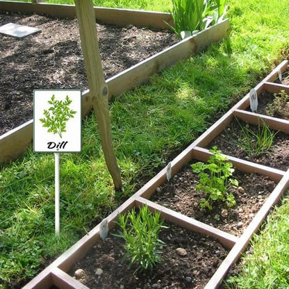 FemiaD Plant Label Signs Planted Herb Garden Markers Waterproof Aluminum Plant Stake Tags Dill Sign for Nursery Indoor Outdoor Garden Decoration 4.6x6inch
