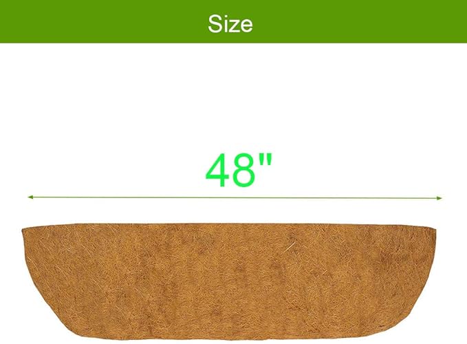 Trough Coconut Liners for Planters Horse Trough Coco Liners for Window Box/Hanging Trough Planter (4, 48 Inch)