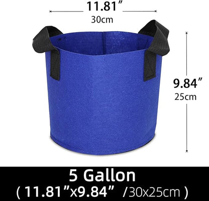 Grow Bags,Growing Pot Bags Garden Grow Bag Indoor Outdoor Fabric Aeration Plant Pot Container Flower Vegetable Pouch (Dark Blue,5 Gallon)
