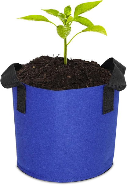Grow Bags,Growing Pot Bags Garden Grow Bag Indoor Outdoor Fabric Aeration Plant Pot Container Flower Vegetable Pouch (Dark Blue,5 Gallon)