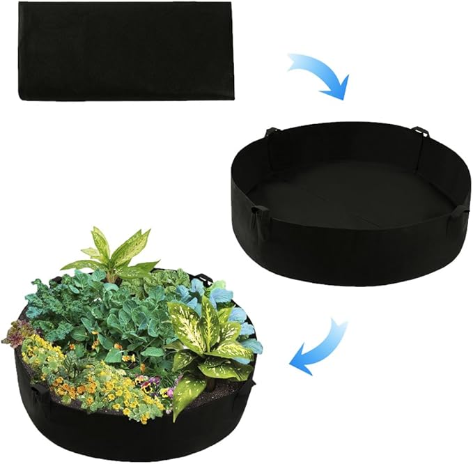 Fabric Raised Planting Bed,100 Gallon Garden Grow Bags Herb Flower Vegetable Plants Bed Round Planter,Dia50 x 12"