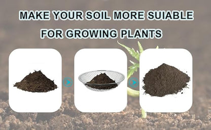 17''Soil Sifter for Gardening, Heavy Duty Rock Sifter,Compost Sifter Dirt Sifter,Captures Dirt Rocks Sawdust