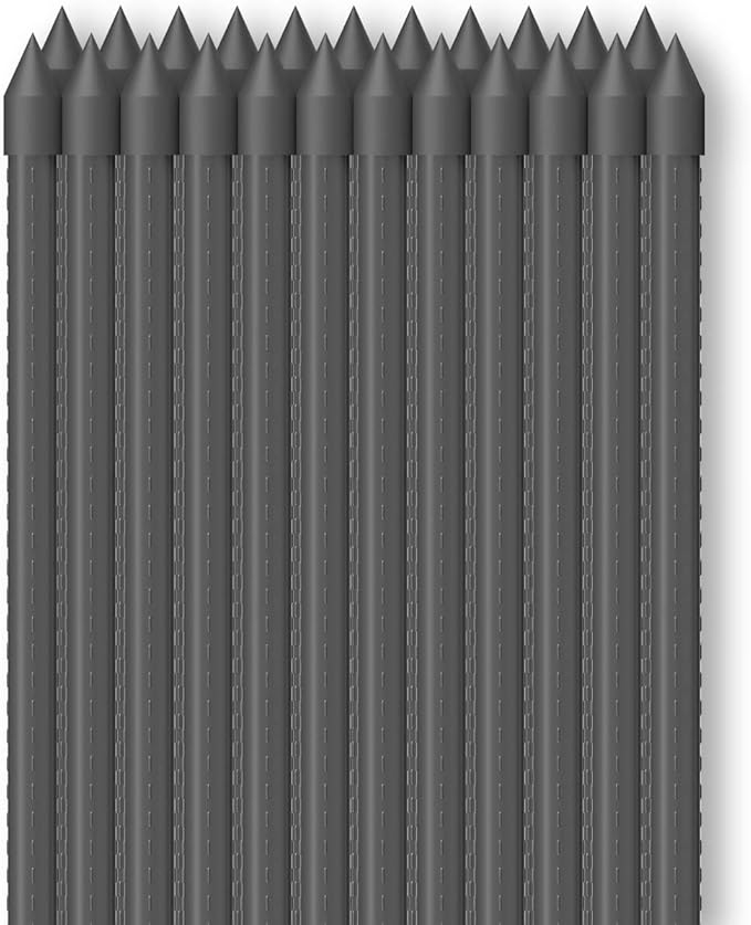 AC Infinity Garden Plant Stakes 60", Sturdy Metal Support Sticks with Protective Plastic Coating, 25-Pack for Tomatoes, Trees, and Vines in Gardening Hydroponics