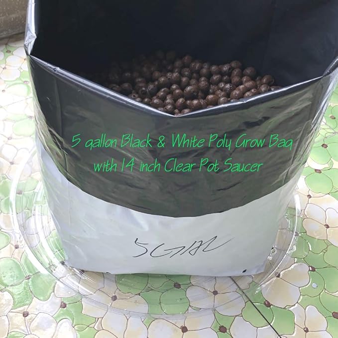 HORTIPOTS Clear Plant Saucer 14 inch Plastic Pot Saucers (Pack of 10) Actual Size is only 13 inch with Plant Stake Labels