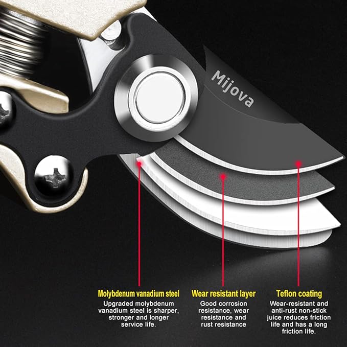 Professional Pruning Shears, Heavy Duty Garden Scissors & Flower Trimmers, Ultra Sharp Japanese SK5 Blade, Ergonomic Handle, Garden Pruners with Arthritis, Perfect Gardening Clippers (purple)