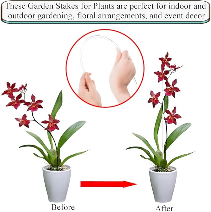 HAHIYO 15 and 18Inches 20Pcs Total (10Pcs Each) Clear Acrylic Plant Stakes Garden Stakes Plastic Rod Plant Support Stakes Floral Sticks for Orchid Tomato Vegetables Potted Indoor Outdoor Gardening