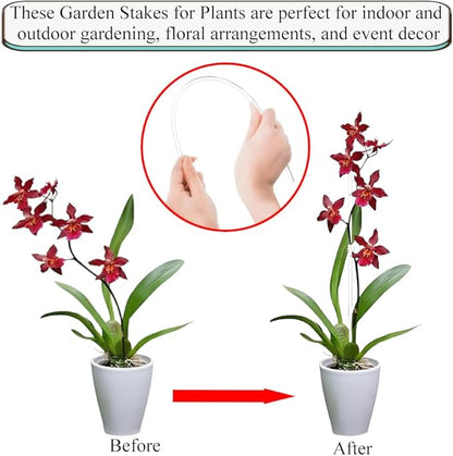 HAHIYO 12 and 15Inches 20Pcs Total (10Pcs Each) Clear Acrylic Plant Stakes Garden Stakes Plastic Rod Plant Support Stakes Floral Sticks for Orchid Tomato Vegetables Potted Indoor Outdoor Gardening
