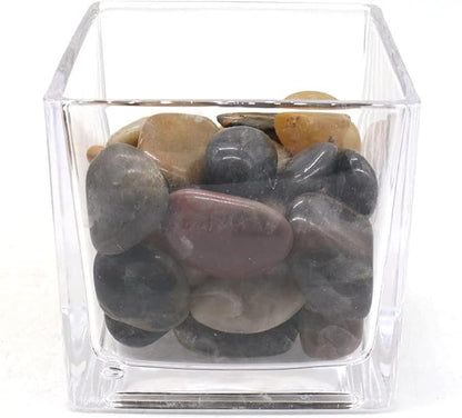 Rocks for Plants. Mixed Colors Decorative Polished Pebbles. 1 to 2 Inch – 10 lbs for Plants, Garden, Landscaping, Succulents, pots (MD (1 to 2 Inch), Mixed Color - Polished, 10)