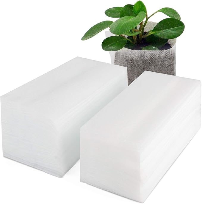 Seedling Grow Bags for Plants Bulk, 6x8 inches Sturdy Non-Woven Nursery Bags, 100PCS Solid Plant Grow Seed Starter Bag, Fabric Seedling Pots Pouches Planting Home Garden Supply