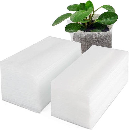 Seedling Grow Bags for Plants Bulk, 6x8 inches Sturdy Non-Woven Nursery Bags, 100PCS Solid Plant Grow Seed Starter Bag, Fabric Seedling Pots Pouches Planting Home Garden Supply