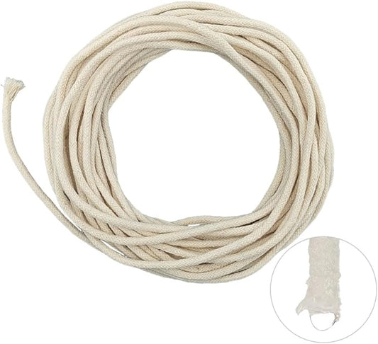 32.8 feet 1/6 Inch Natural White Self Watering Wick Cord Automatic Watering Cotton Rope System Hydroponic Wicking for Vacation Plant Care Capillary Wicks for Self Watering Planters and Pot