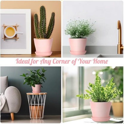 8 Pcs Flower Pot,Pots for Planting,3.8" Nursery Pot,Plastic Plant Pots Indoor for Plants Garden Succulent Pot,Gardening Gifts Herb Garden Planter,Seedling Planter