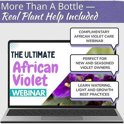 African Violet Fertilizer | Premium Liquid Plant Food for Strong Roots & Lush Blooms | Gentle, Balanced 3-3-3 Formula with Essential Micronutrients | Sea Kelp, Humic & Fulvic Acid | Made in USA | 8 oz