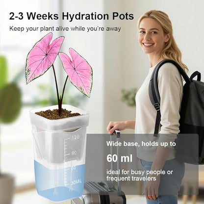 15 Pack 2 inch small self watering pots for indoor plants,semi hydroponic pots for leca and pon,clear plastic plant pot for propagation,seedling,cutting and African violet (muti-color, 2 inch)