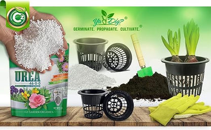 Urea Fertilizer 46-0-0 Plant Food for Flowers & Gardens - Lettuce, Green Lawns, Fruit, Vegetables, Citrus Trees, Tie Dye Granules Prills (Cz Garden Organics Urea 40LB)