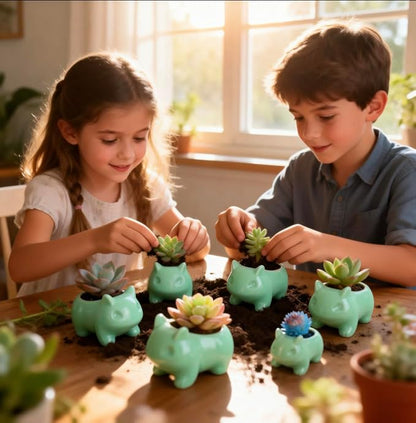 3 Pack Succulent Plant Pots, Ceramic Planters Mini Cute Animal Planters for Potted Plants Cactus Flowers Home Decor Crafts Gifts