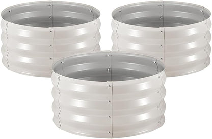 VEVOR 3 Pcs 2x2x1ft Round Raised Garden Bed Kit, Outdoor Metal Galvanized Raised Beds for Gardening Vegetables, Easy Assembly Garden Planter Box for Flowers Fruits