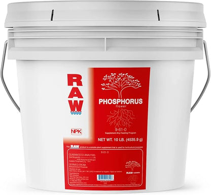 RAW Phosphorus 10lb - High-Performance Plant Booster for Flowering and Root Development - Indoor, Outdoor, Hydroponic Use