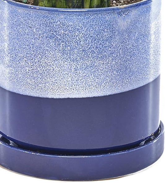 CHIVE ‘Minute’ Ceramic Planter Pot — Cute 5” Colorful Succulent Pots for Indoor & Outdoor House Plants — Beautiful Modern Farmhouse Kitchen Decor — Cobalt Blue