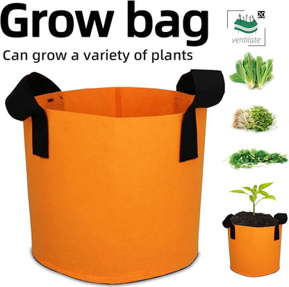 Grow Bags,Growing Pot Bags Garden Grow Bag Indoor Outdoor Fabric Aeration Plant Pot Container Flower Vegetable Pouch (Light Orange,20Gallon)