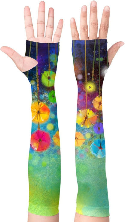 Garden Sleeves for Women Boho Gardening Sleeves with Thumb Holes UV Sun Protection Arm Sleeves for Women