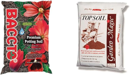 Michigan Peat 1250 Premium 50-Pound and 40-Pound Garden Magic Organic Planting Potting Top Soil Blend Mix for Indoor Outdoor Gardening and Landscapes