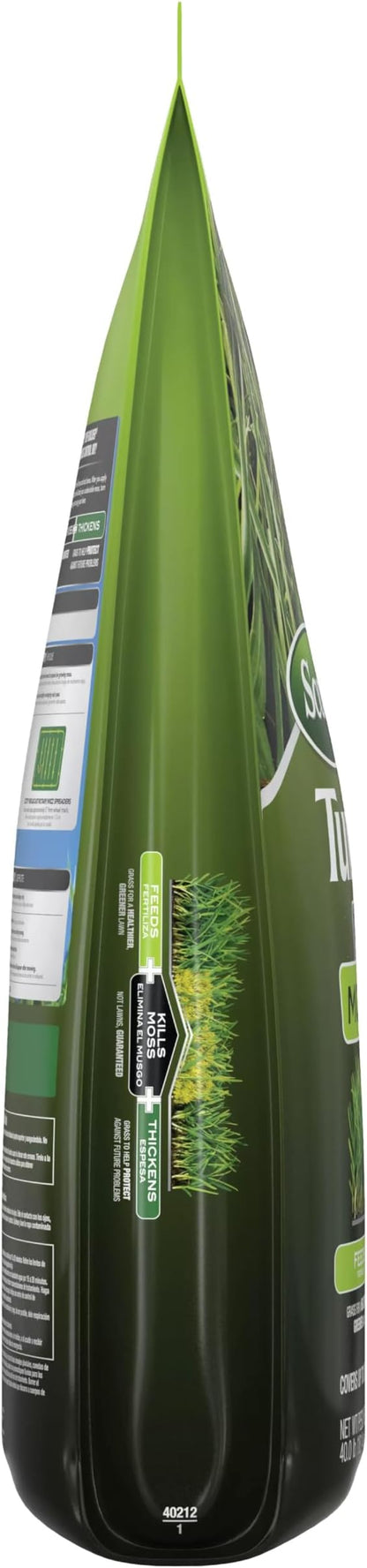 Scotts Turf Builder Triple Action for Moss Control, Moss Killer and Lawn Fertilizer, Covers Up to 8,000 sq. ft., 40 lbs.