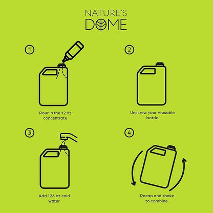 Nature's Dome 12 oz Pest Control Concentrate – Makes 1 Gallon – Eco-Friendly, Plant-Based Formula for Ant, Roach, Spider, Fly, Flea & Insect Control – Child & Pet Safe for Indoor/Outdoor Use