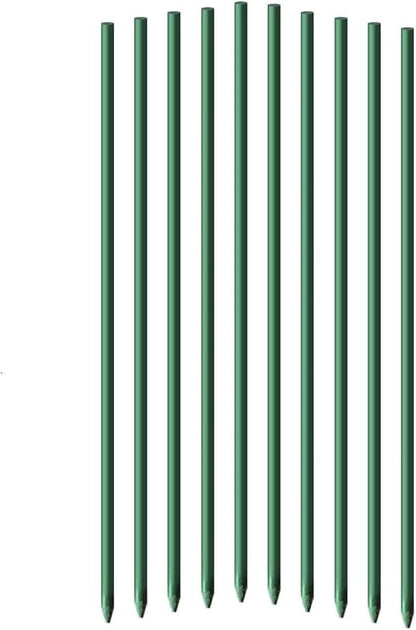 5ft Garden Stakes 3/8" Diameter FRP Plant Supporting Stakes for Climbing Tomato Cucumber Strawberry Bean Tree, Dark Green (10pack 60inch)