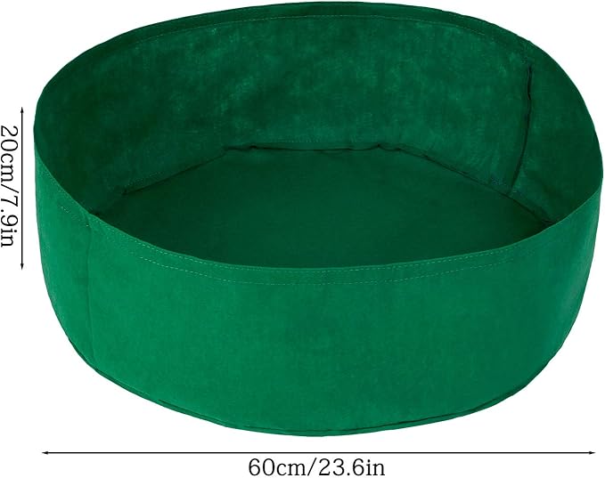 Firlar Fabric Raised Garden Bed, 100 Gallon Planting Bed Round Raised Planter Grow Bag Garden Bed Bag Planter Container for Plants, Herb, Flowers and Vegetables, Green