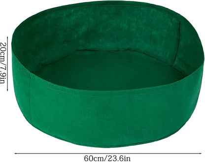 Firlar Fabric Raised Garden Bed, 100 Gallon Planting Bed Round Raised Planter Grow Bag Garden Bed Bag Planter Container for Plants, Herb, Flowers and Vegetables, Green