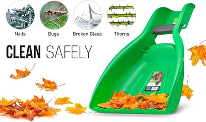Leaf Collector, Leaf Scoops, Hand Rake for Leaf Picker Upper Gardening Hand Tools, Lawn Cleaning Garden Rake 1 Pair Leaf Scoop, Green Plastic Leaf Grabber, by Superio