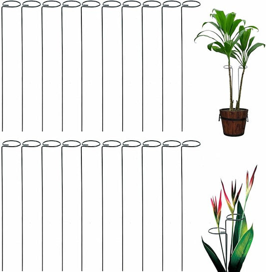 36 Inches Single Stem Plant Support Stakes Steel Garden Stakes Plant Stem Support, Pack of 20
