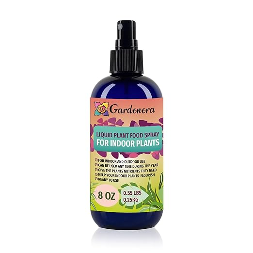 Gardenera Professional Indoor Plants Superfood Spray Mist for Home Gardening | Micro-Fungi Enriched Fertilizer Mist for Healthy Leaves & Growth | 18 Key Vitamins & Minerals for Indoor Plants - 8oz