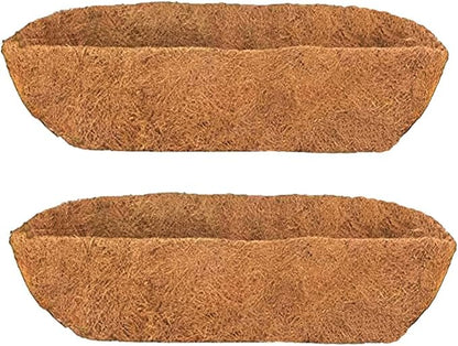 2pcs Trough Coco Liner 24 inch Wall Planter Replaceable Coco Liner for Window Box, Fence Flower Baskets