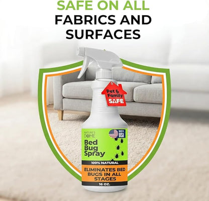 Nature's Dome Bed Bug Spray – 100% Kill Rate, 16 OZ Natural Bed Bug & Mite Killer, Destroys Eggs, Kills Resistant Strains, Long-Lasting Protection, Safe for Home Use