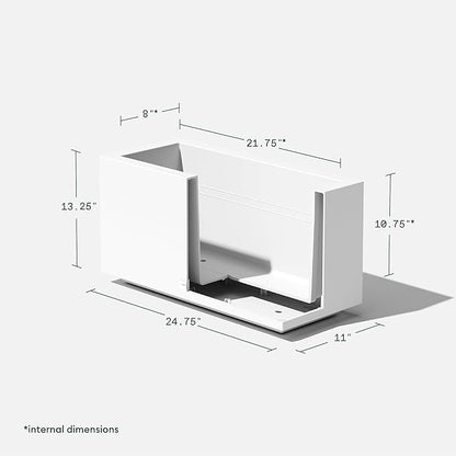 Veradek Block Series Long Box Planter - Large Rectangular Planter for Indoor or Outdoor Patio/Porch | Durable All-Weather Use with Drainage Holes | Modern Décor for Tall Plants, Flowers or Shrubs