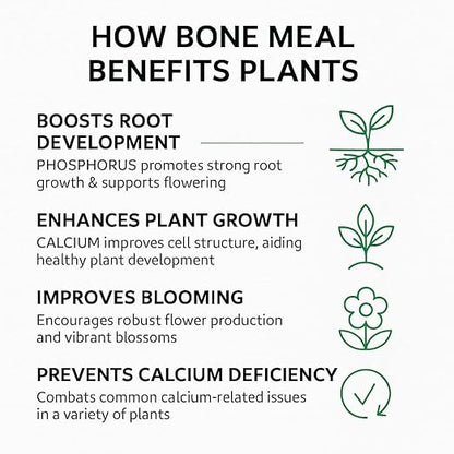 𝐁𝐄𝐒𝐓𝐒𝐄𝐋𝐋𝐄𝐑 Organic Bone Meal Fertilizer by Gardenera (4-12-0 NPK) All-Natural Plant Food Source of Nitrogen and Phosphorus for Bulbs, Gardens, Potted Plants, Trees, and Shrubs - 10 QUARTS