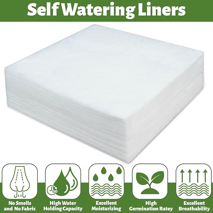 Hanging Basket Self Watering Liner, 10x10 Inch 30-Pack Premium Felt Plant Liners - Reusable, Water Retention & Drainage for Healthier Plants, Fits Wire and Coconut Hanging Baskets, Pots