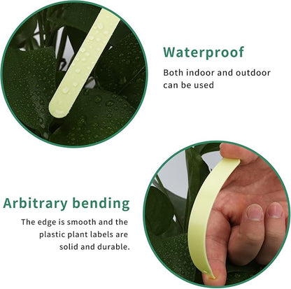 KINGLAKE 100 Pack 4.7 Inch Gardening Labels: Thick, Waterproof, Yellow Plastic Stakes with Plant Name IDs for Seedling, Vegetable