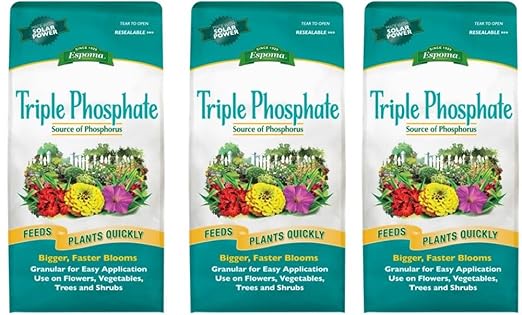 Espoma Triple Phosphate Fertilizer 0-45-0, 6.5lb. Bag; Promotes Root Growth and Blooming in All Flowering Plants, Trees, Shrubs, and Vegetables. Granular for Easy Application. Pack of Three