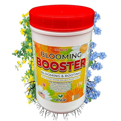 Bloom Booster - Flower Fertilizer for Indoor and Outdoor Plants - Blooming Promoter - Potted Plant Food - Water Soluble Flower Fertilizer - for Roots and Flowers - Tech Grade Raw Materials (3lb)
