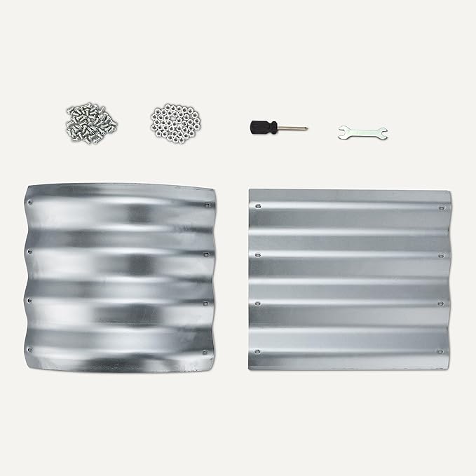 Amazon Basics Raised Garden Bed, Galvanized Steel, 48 x 24 x 12 inches, 1 Pack, Silver