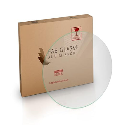 Custom Cut Round Glass Table Top 3/8" Thick - Clear Tempered Glass Cut to Size - Replacement for Table Tops with Flat Edge