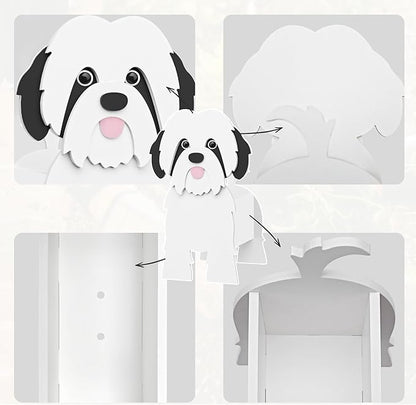 Shih Tzu Dog Planter, Cute Animal Shape Flower Planters, Plant Pots for Indoor/Outdoor Garden Decor, Unique Gifts/Souvenirs for Pet Lovers (Black)