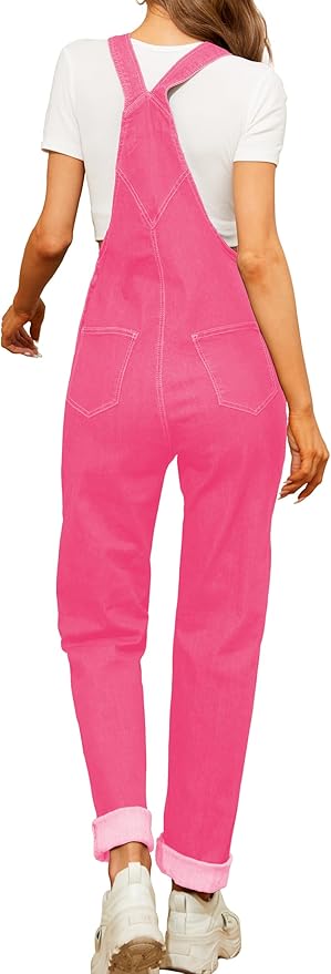 Bib Overalls for Women Fashion Jean Jumpsuit Adjustable Strap Coveralls
