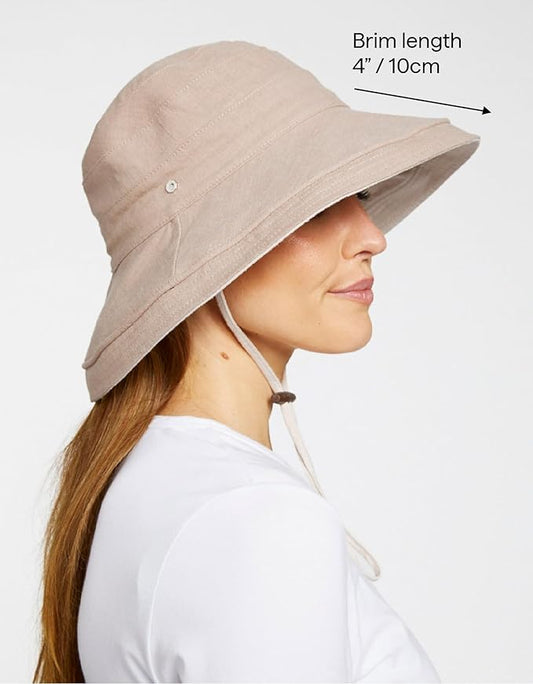 Solbari Women's Holiday Sun Hat UPF 50+ Packable UV Sun Protection Hat with Full Coverage Brim, Reversible, Adjustable Fit